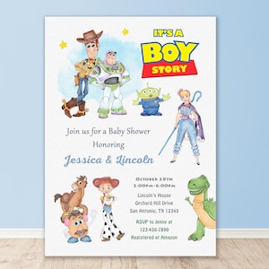 Invito baby shower Toy Story, è una storia da maschietto, invito baby shower, personalizzato, stampabile, file digitale, neonato