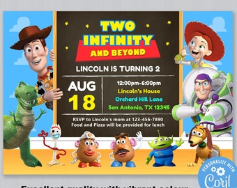 Two Infinity and Beyond Invitation, Two Infinity and Beyond Birthday Invitation, Two Infinity and Beyond Birthday Toy