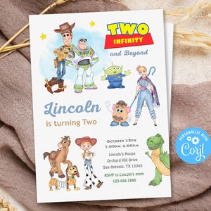 Two Infinity and Beyond Invitation, Two Infinity and Beyond Birthday Invitation, Two Infinity and Beyond Birthday Toy