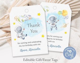 Outer Space Favor Tags, Outer Space Gift Tags, Space Thank you Label, Space Gift tags, First Trip Around the Sun Favor Tags, Decoration