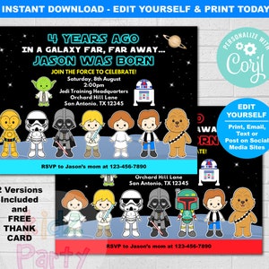 Star Wars Invitation, Star Wars Birthday Invitation, Star Wars Invite, Star Wars Birthday, Star Wars Party, Editable