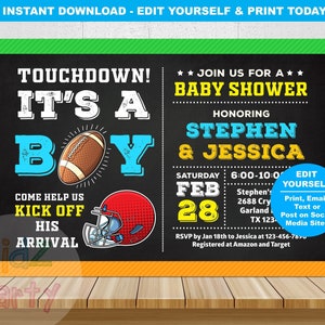 Football Baby Shower Invitation, Football Baby Shower Invite, Football Boy Baby Shower Invitation