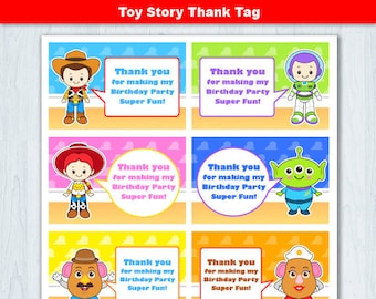 Toy Story Thank You Tag, Toy Story  Thank You Card, Toy Story Thank you Label, Toy Story Favor Tag