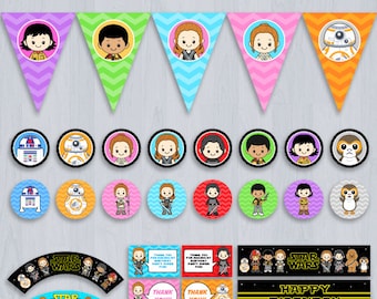 Set per feste di Star Wars - DOWNLOAD IMMEDIATO - Decorazioni stampabili per feste di compleanno