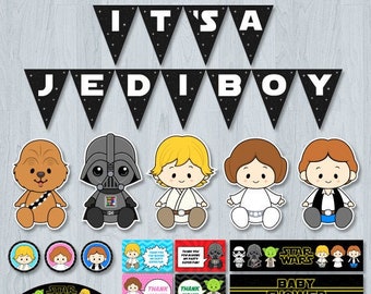 Star Wars Baby Shower, Star Wars Baby Shower Decoration, Star Wars Baby Shower Party Package, Star Wars Baby Shower Printables