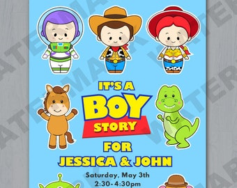 Boy Story Baby Shower Invitation, Boy Story Invite, Boy Story Baby Shower, Toy Story Baby Shower