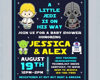 Star Wars Baby Shower Invitation, Star Wars Baby Shower, Star War baby, Starwars Baby shower