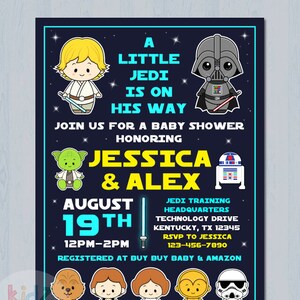 Star Wars Baby Shower Invitation, Star Wars Baby Shower, Star War baby, Starwars Baby shower