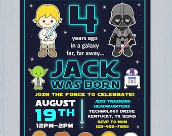 Star Wars Invitation, Star Wars Birthday, Star Wars Invite, Star Wars Party, Star Wars Printable, Star Wars Photo Invitation