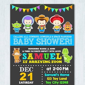 Faire-part de baby shower Toy Story, faire-part Toy Story, carte d'invitation de baby shower Toy Story, faire-part de bébé Toy Story