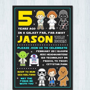 Star Wars Invitation, Star Wars Birthday invitation