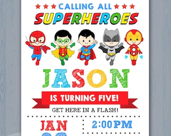 superhero invitation etsy