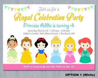 disney princess invitation personalized princess invitation etsy