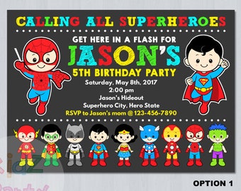 superhero birthday invitation etsy