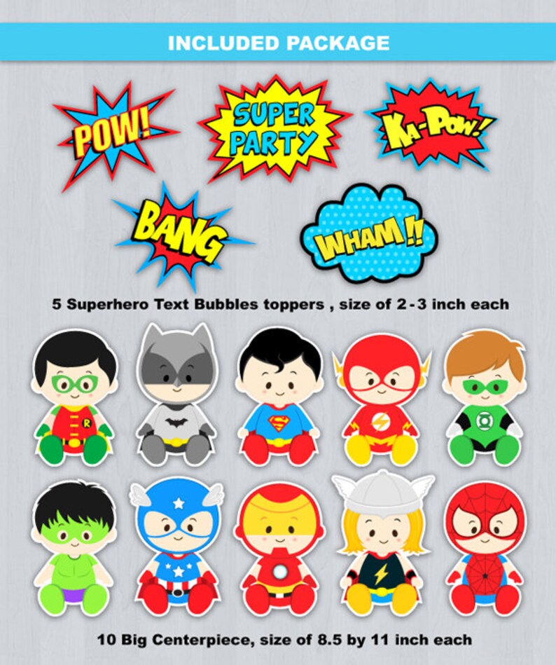 Superhero baby shower, Superhero baby shower party, Superhero baby shower decorations, Superhero baby shower party package image 4