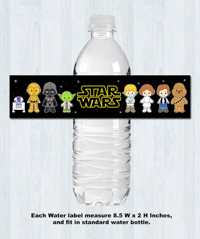 Star Wars Water Bottle Label Star Wars Water Labels Etsy