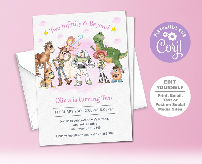 Two Infinity and Beyond Invitation Two Infinity and Beyond Etsy