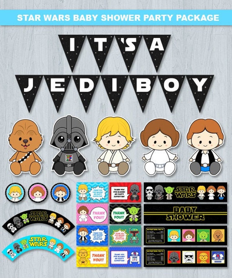 Star Wars Baby Shower Star Wars Baby Shower Decoration Star Etsy