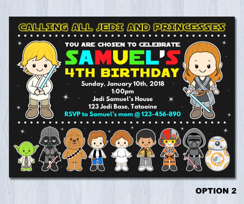 Star Wars birthday invitation personalized for your party Etsy