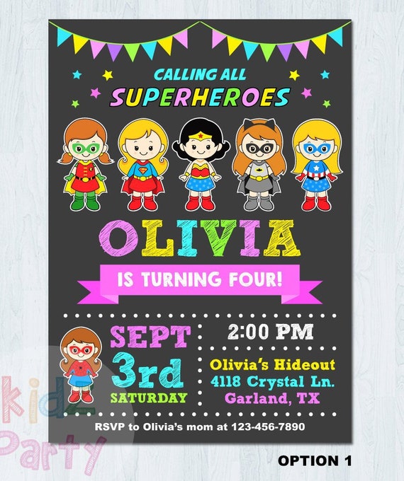Girl Superhero Birthday Invitations Hamle Rsd7 Org