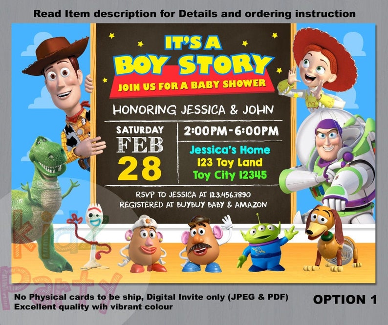 Toy Story Baby Shower Invitation Its a Boy Story Baby Shower Etsy