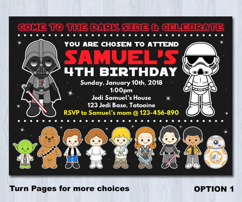 Star Wars Birthday Invitation Personalized for Your Party Digital