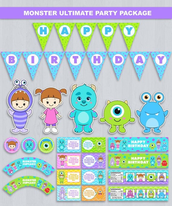 Monsters Inc Party Package Monsters Inc Party Decoration Etsy