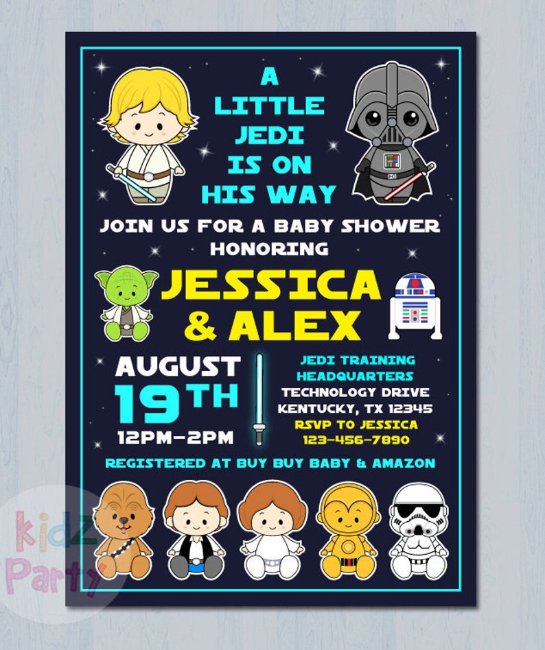 Star Wars Baby Shower Invitation Star Wars Baby Shower Star - Etsy