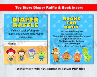 Toy Story Diaper Raffle & Book Insert, Toy Story Book insert, Toy Story Diaper Raffle, Toy story baby shower invitation