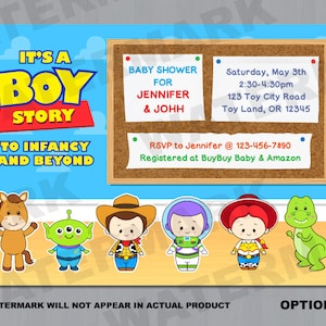 Toy Story Baby Shower Invitation, Toy Story Baby Shower Invite card, Toy Story baby invitation, Toy Story Baby Invite