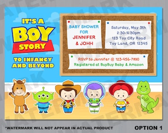Toy Story Baby Shower Invitation, Toy Story Baby Shower Invite card, Toy Story baby invitation, Toy Story Baby Invite