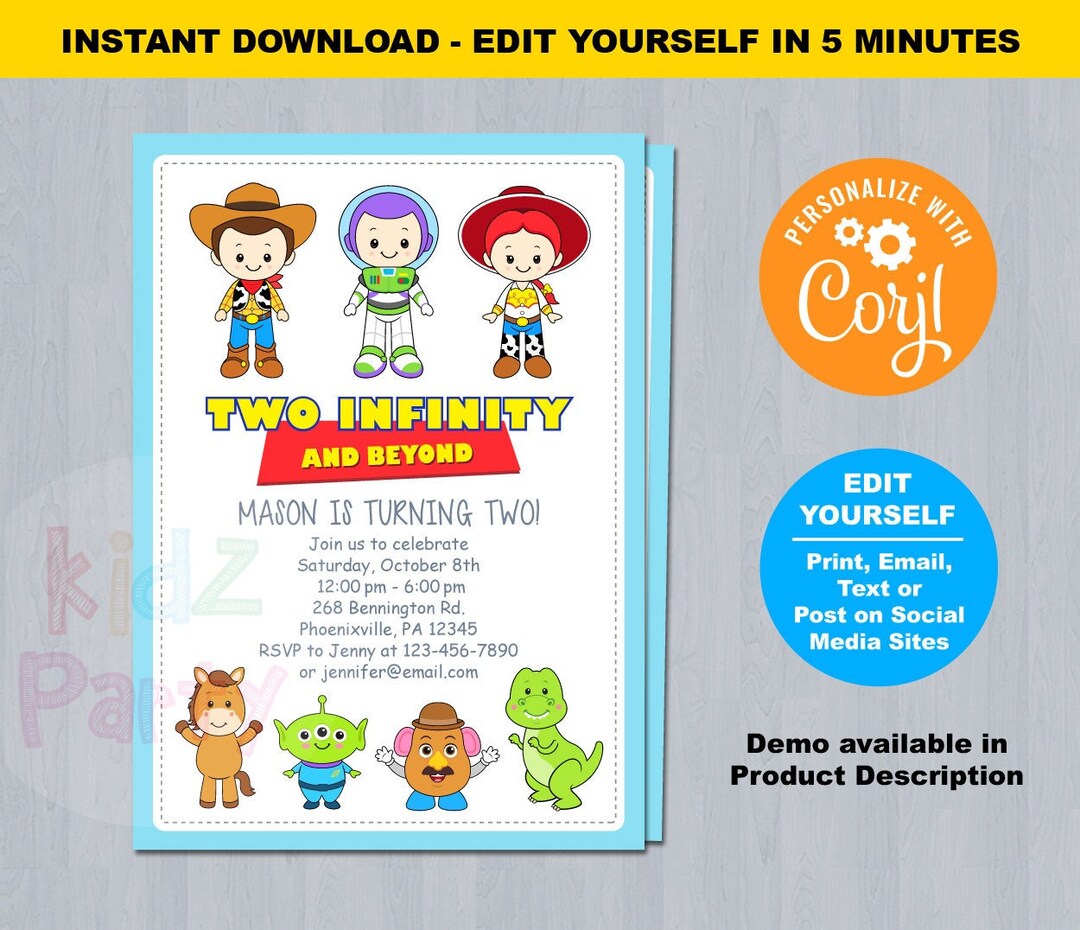 Two Infinity and Beyond Invitation Two Infinity and Beyond Etsy