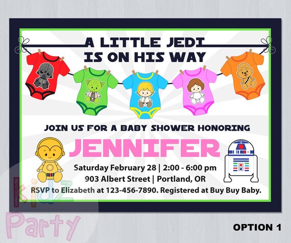 star wars baby shower invitations