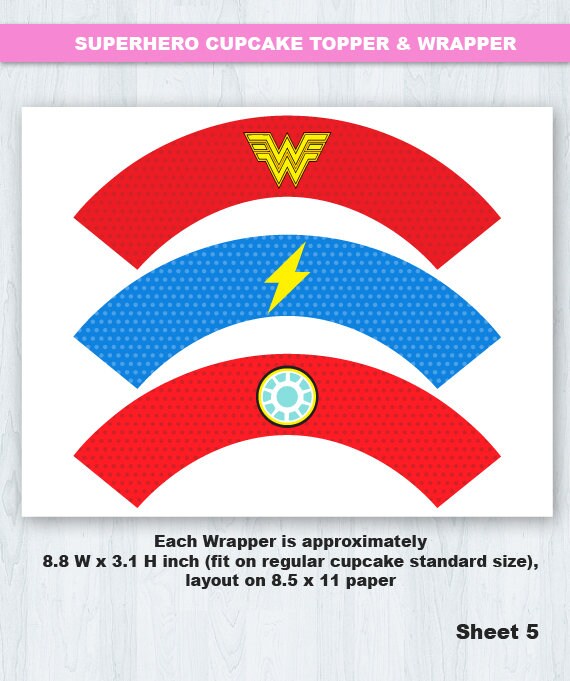 Superhero Girl Cupcake Toppers Superhero Girl Cupcake Etsy