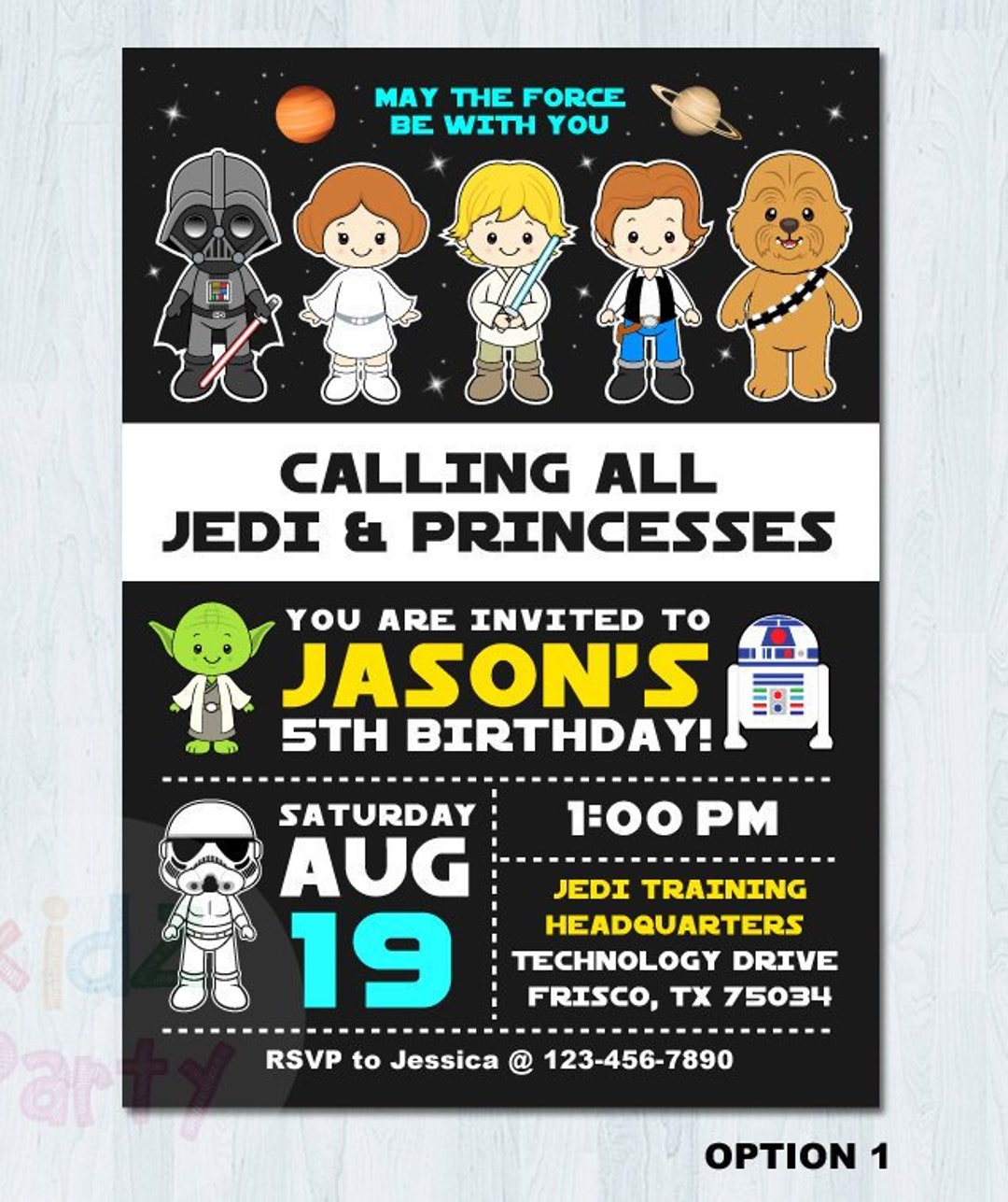 Star Wars Birthday Invitation, Star Wars Birthday Party Invite, Instant