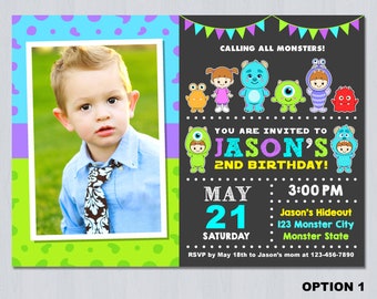 Monster Invitation, Monster Photo Invitation, Monster Birthday Party Invitation