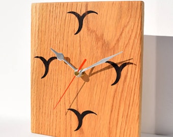 Handcrafted Contemporary Silent Sweep Oak Clock - Elegant handcrafted free standing or wall mounted clock in solid oak.