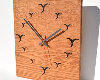 Handcrafted Contemporary 'Silent Sweep' Large Wall Clock available in Oak and Walnut