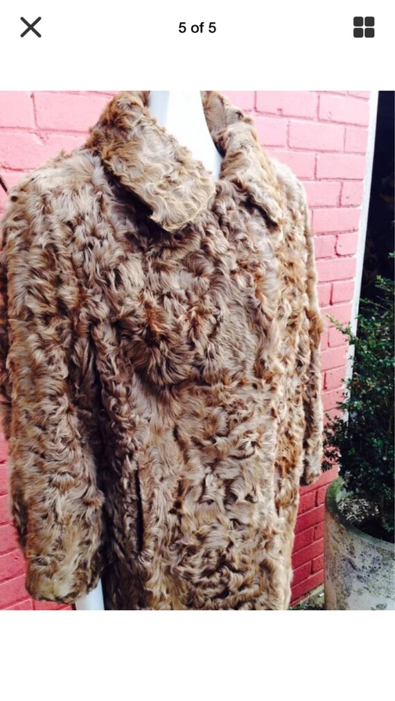 Vintage curly lamb fur coat