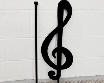 Music Teacher Sculpture, Wedding Sculpture, Music Lovers Gift, Music Clef Garden Stake, Music Notes, Metal Garden Art, Music Studio Sign