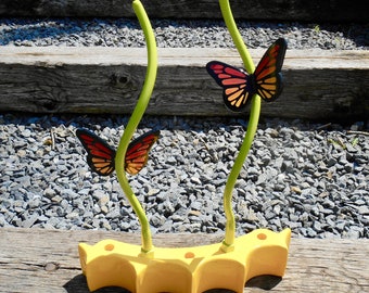 Escultura de mariposa/ Escultura de mariposa para jardín en 3D/ Decoración de mariposa para jardín/ Centro de mesa de mariposa para jardín/ Decoración de mariposa para jardín
