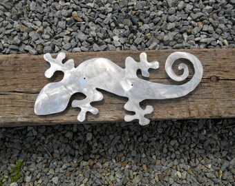Gecko - Lizard - Metal Lizard - Metal Art - Lizard Metal Wall Hanging - Home Decor -  Stainless Steel - Southwestern Wall Art- Hand Torched