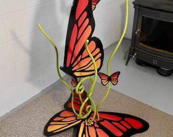 Decoración de pared de metal mariposa, mariposas de metal de corte de plasma, mariposas grandes, arte de jardín, arte de pared de metal al aire libre, arte de diseño hecho a mano