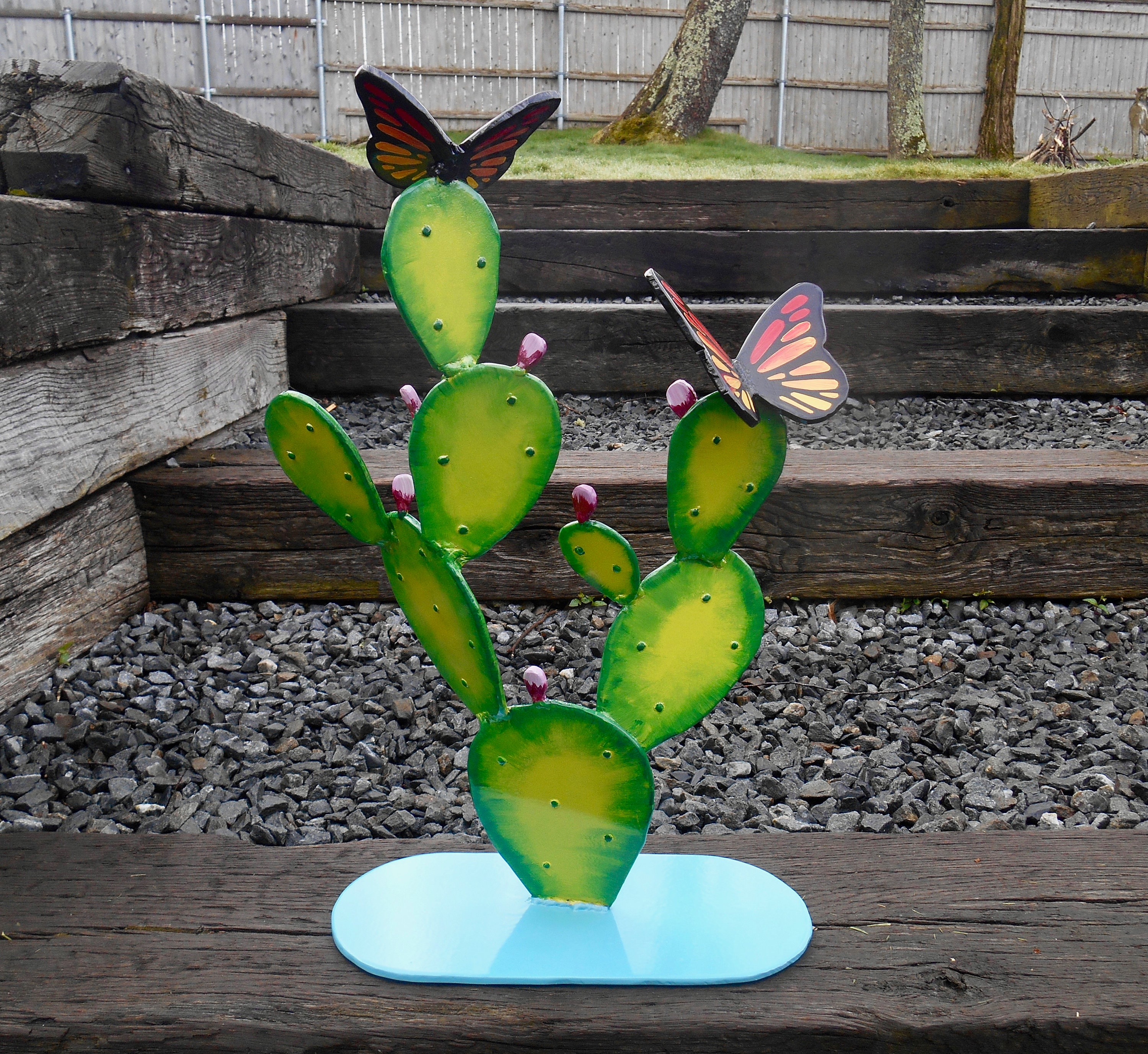 Prickly Pear Cactus Metal Cactus Metal Yard Art Metal Etsy Ireland