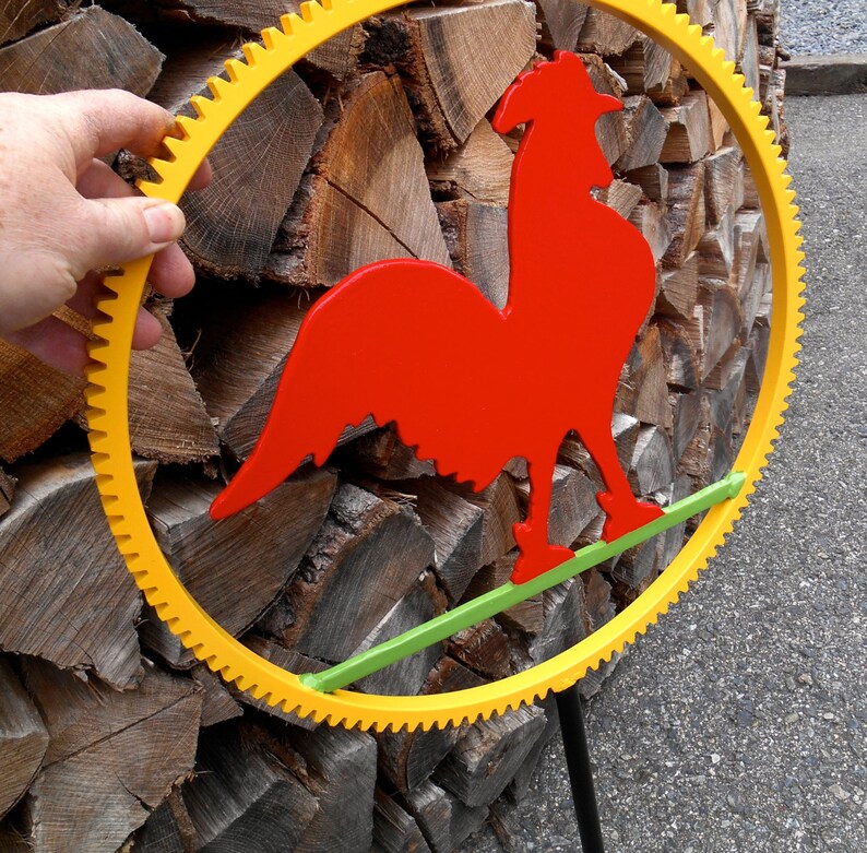 Garden Stake / Rooster Lawn Ornament / Metal Garden Stake / Etsy
