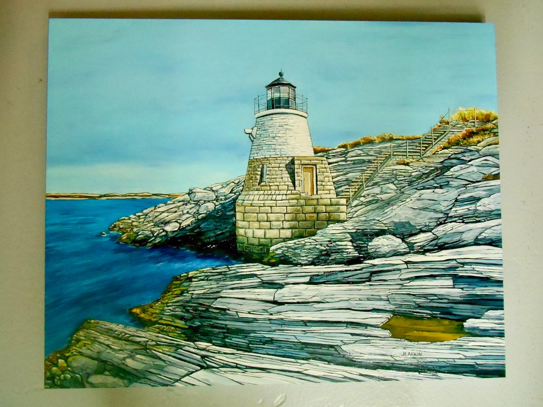 Original Oil Painting/castle Hill Lighthouse Newport Rhode Etsy
