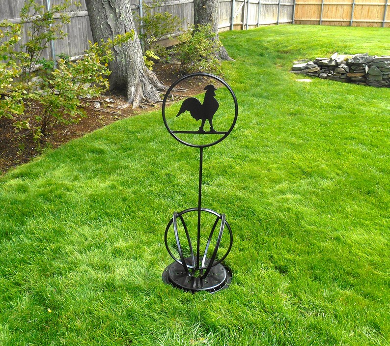 Free Standing Metal Rooster Lawn Ornament Metal Garden Etsy