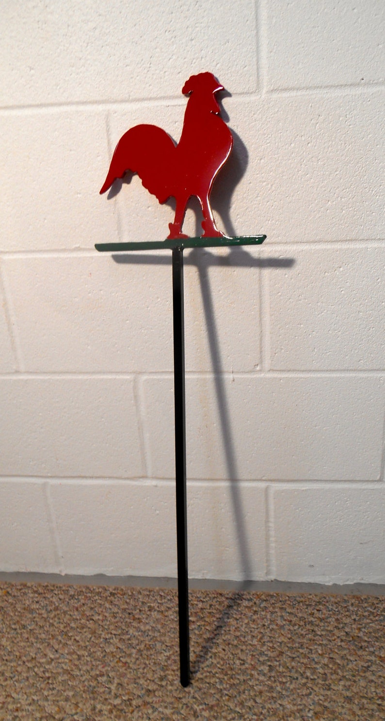 Metal Rooster Lawn Ornament Metal Garden Stake Outdoor Etsy