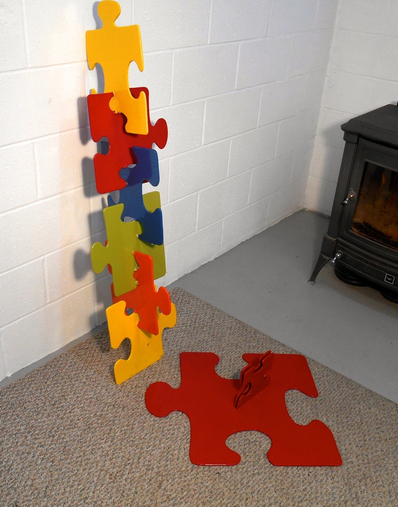 Metal Puzzle Sculpture Free Standing Large Metal Sculpture Etsy