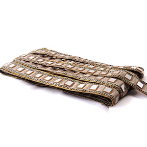 Saree Border, Mirror Trim lace, Indian ribbon Trim, dress decor, Home decor, Trim ribbon lace, hat making tape, Indian Handicraft,